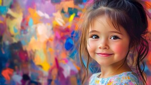 怡然自得的小女孩壁纸