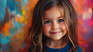 怡然自得的小女孩壁纸