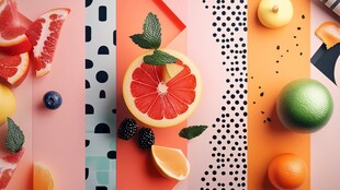 活力西柚色立体背景