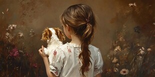 怡然自得的小女孩壁纸