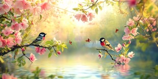 春天花鸟壁纸