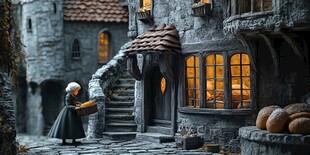 欧洲小镇微距场景