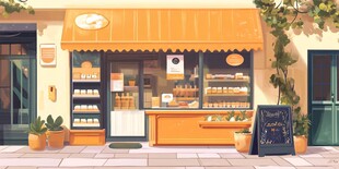 糕点铺插画
