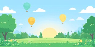 扁平风自然风景