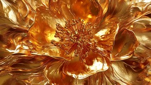 金色动感线条流体熔浆