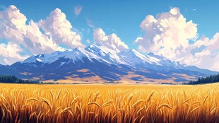 麦田插画