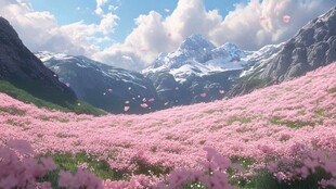 唯美梦幻花田场景