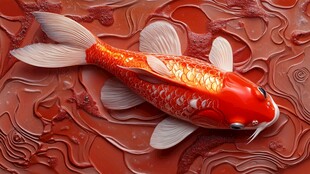 中式风格红鲤鱼