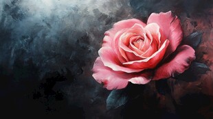 现代玫瑰花油画