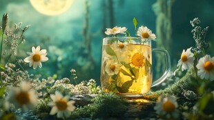 特写花草茶茉莉花4k