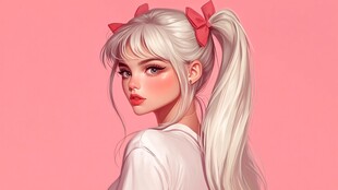 板绘少女插画