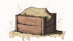 簸箕炊插画