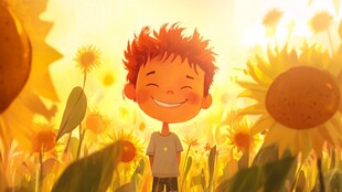 阳光向日葵小朋友