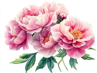 手绘立体牡丹花卉