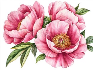 手绘芍药花