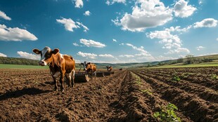 犁田耙地的牛