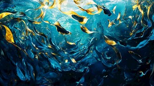 抽象装饰画飘带飞舞