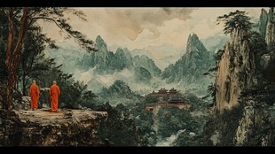 九华山油画