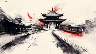 古风装饰画艺术城市