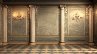 素材护墙板场景