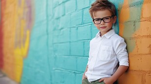 形象设计戴眼镜男孩