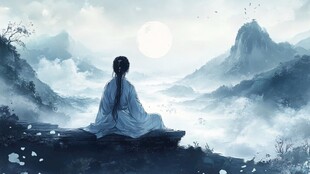 古风人像水墨山水