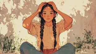 青春风少女插画