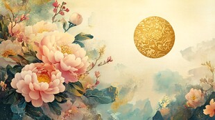 花好月圆包装插画