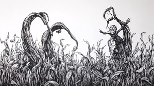 甘蔗黑白版画