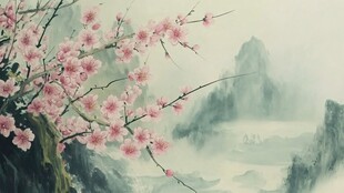 梅花大型高清壁画