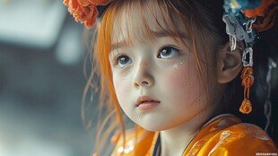 怡然自得的小女孩壁纸
