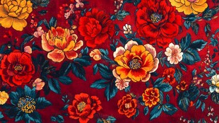 中式风格布料纹理花卉