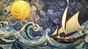 乘风破浪包装插画