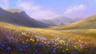 唯美梦幻花田场景