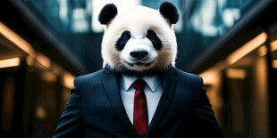 穿西装的熊猫