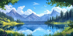 宽屏风景画