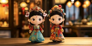 中式小夫妻玩偶