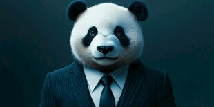 穿西装的熊猫