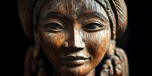 少数民族女性木雕