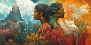 尼泊尔海报插画水彩