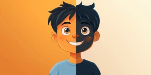 插画男孩扁平化