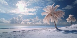 海滩椰树风景