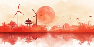 插画红日