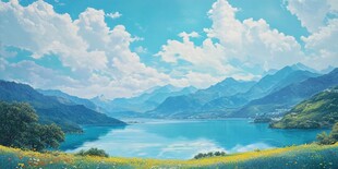 宽屏风景画