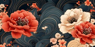 牡丹包装插画