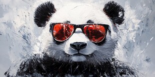 戴墨镜的熊猫