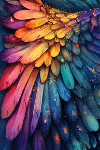 五彩缤纷翅膀花纹