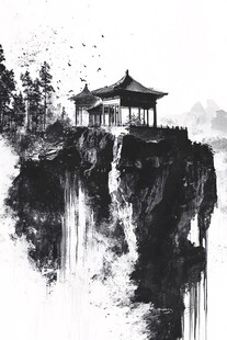 插画爱晚亭