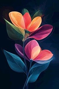 彩色绚丽梦幻唯美花朵