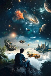 宇宙背景地产广告